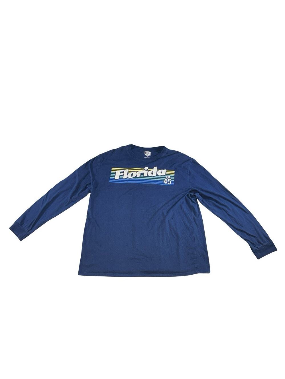 Home Free Florida Striped Logo Blue Long Sleeve T-Shirt XL